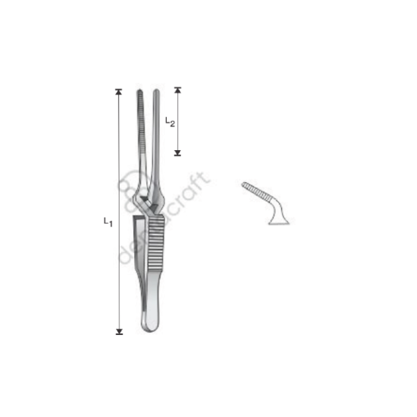 Bulldog Clamps L1 50mm, L2 8mm, Angled